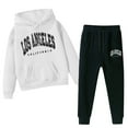 thumbnail image 5 of Gerichy Toddler Baby Boy Clothes Fall Winter Outfit, Boys 2 Piece Outfit Long Sleeve LOSANGELES CALIFORNIA Print Pullover Hoodie Sweatshirt Loose Sweatpants Bottom Joggers Sport Running Suit, 5 of 6