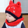 thumbnail image 2 of NOKIO Warm Winter Knit Hat And Circle Scarf Set Baby Boy Girl Winter Hat Toddler Bear Ears Beaniess Hat With Scarf Lined Knitted Cap Neckwarmer For Kids 2 Pieces, 2 of 4