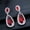 Red, variant on Classy Silver Plated Red Cubic Zirconia CZ Stone Long Teardrop Dangle Earrings