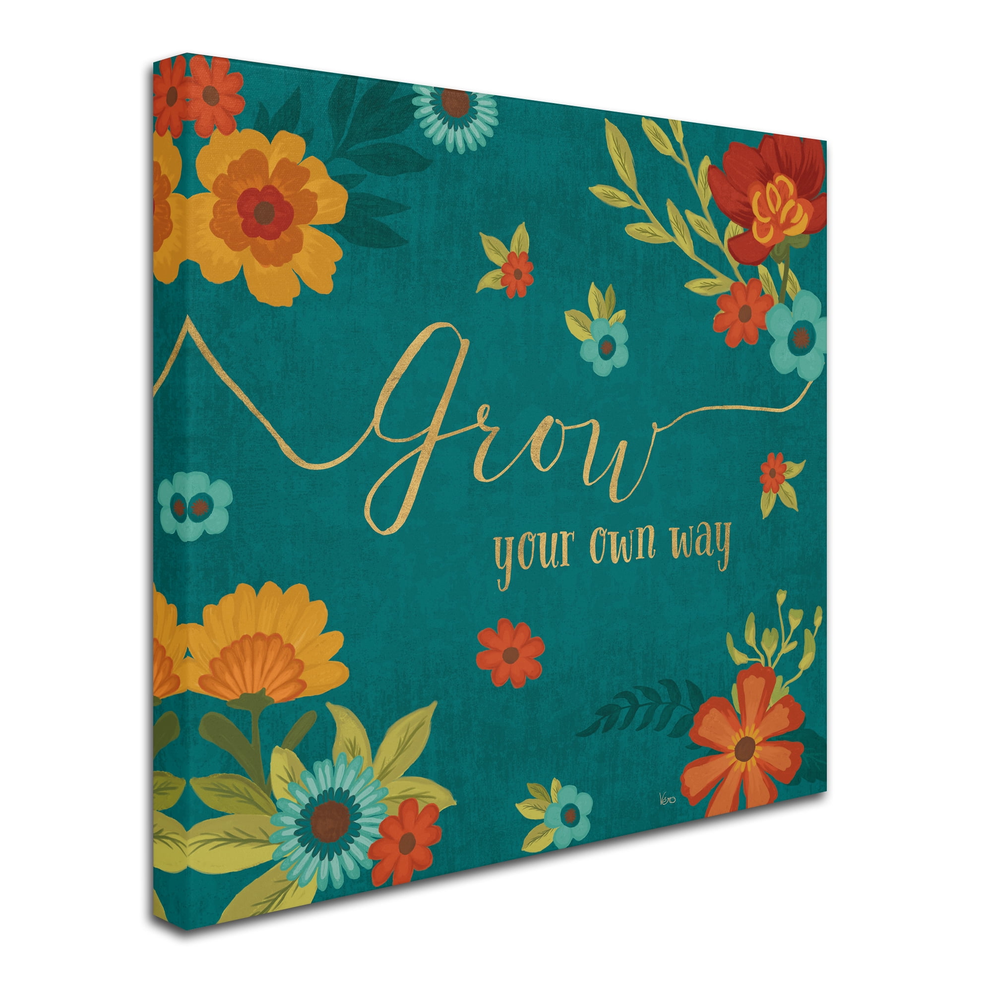 Trademark Fine Art 'Flourish II Teal' Canvas Art by Veronique Charron