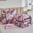 thumbnail image 3 of Juego de cama UOZZI BEDDING, edredón con forma de flor, gris, tamaño queen, 7 piezas, 3 of 9