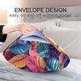 thumbnail image 4 of Yayeee Pillowcase King Size Set of 2 Satin Wrinkle Resistant Envelope Pillow Case, Colorful Art Leaves Pattern, 4 of 8