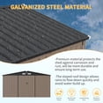 thumbnail image 2 of EastVita 12 x 10 ft Outdoor Metal Storage Shed with Windows and Lockable Doors Heavy-Duty Garden Tool Shed Brown, 2 of 8