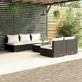 thumbnail image 1 of vidaXL 6 Piece Garden Lounge Set with Cushions Poly Rattan Black, 1 of 4