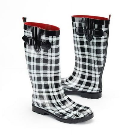 Women's Homespun Plaid Rain Boots