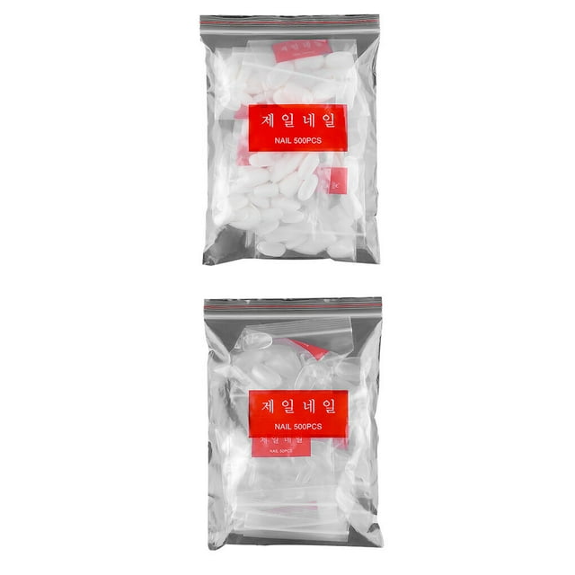 500pcs Short Oval Fake Fingernails short fake nail Natural Transparent Full Cover Fake False Nail Art Tips Accessory