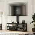 thumbnail image 3 of Royalcraft TV Stand with Mount and Power Outlet, 51" Swivel TV Stand Mount for 32/45/55/60/65/70 Inch TVs, LED Entertainment Center with Storage Shelves for Living Room, Bedroom, Office, Black, 3 of 8