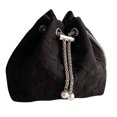 thumbnail image 2 of Bolso de lona con cordón y detalle de cadena, perfecto para uso diario, negro, talla única, elegante bolso tipo cubo de gran capacidad, 2 of 8