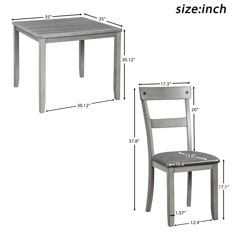 Lowestbest Industrial 5-Piece Dining Table Sets, Wooden Kitchen Table and 4 Chairs for Dining Room Kitchen Restaurant, Light Grey Lowestbest Industrial 5-Piece Dining Table Sets, Wooden Kitchen Table and 4 Chairs for Dining Room Kitchen Restaurant, Light Grey