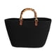 thumbnail image 1 of Bolso de mano tejido para mujer, bolso de playa de verano, ligero y versátil, tipo cesta Negro, 1 of 9