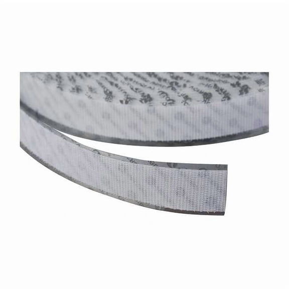 Reclosable Fastener, Acrylic Adhesive, 75 ft, 1/2 in W, White