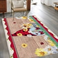 thumbnail image 2 of Ladybug Gnome Area Rugs 3x5 ft Country Summer Rustic White Yellow Daisy Floral Wood Grain Washable Rug Non Slip Indoor Carpet Absorbent Floor Mat for Living Room Bedroom Dining Room, 2 of 9