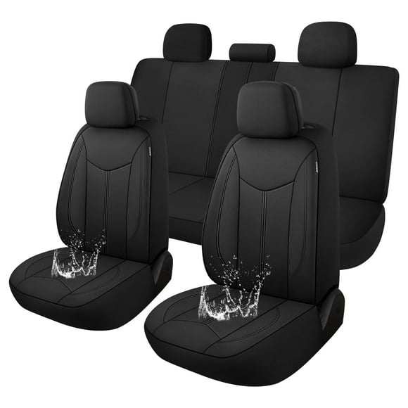Funda de asiento de coche CAROMOP de neopreno impermeable para coche, color negro
