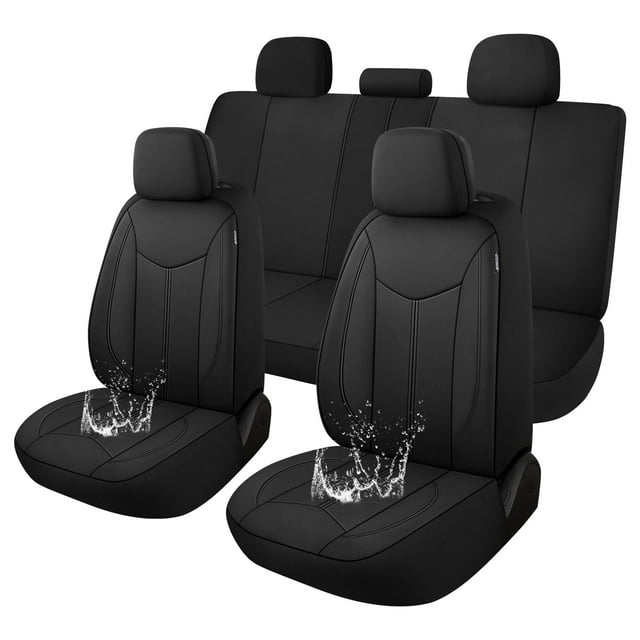 Funda de asiento de coche CAROMOP de neopreno impermeable para coche, color negro