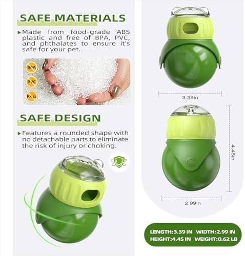 Wobble Treat Dispenser Ball for Indoor Cat & Mini Dog Enrichment Toy Interactive Slow Feeder, Kitten Stimulating Puzzle Toys