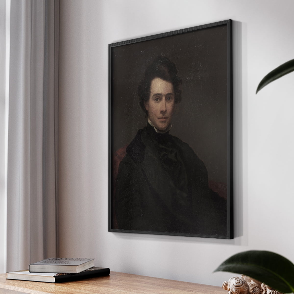Vintage Portrait Print III - 14in. x 11in. Vintage Framed Print in Black Wood Frame