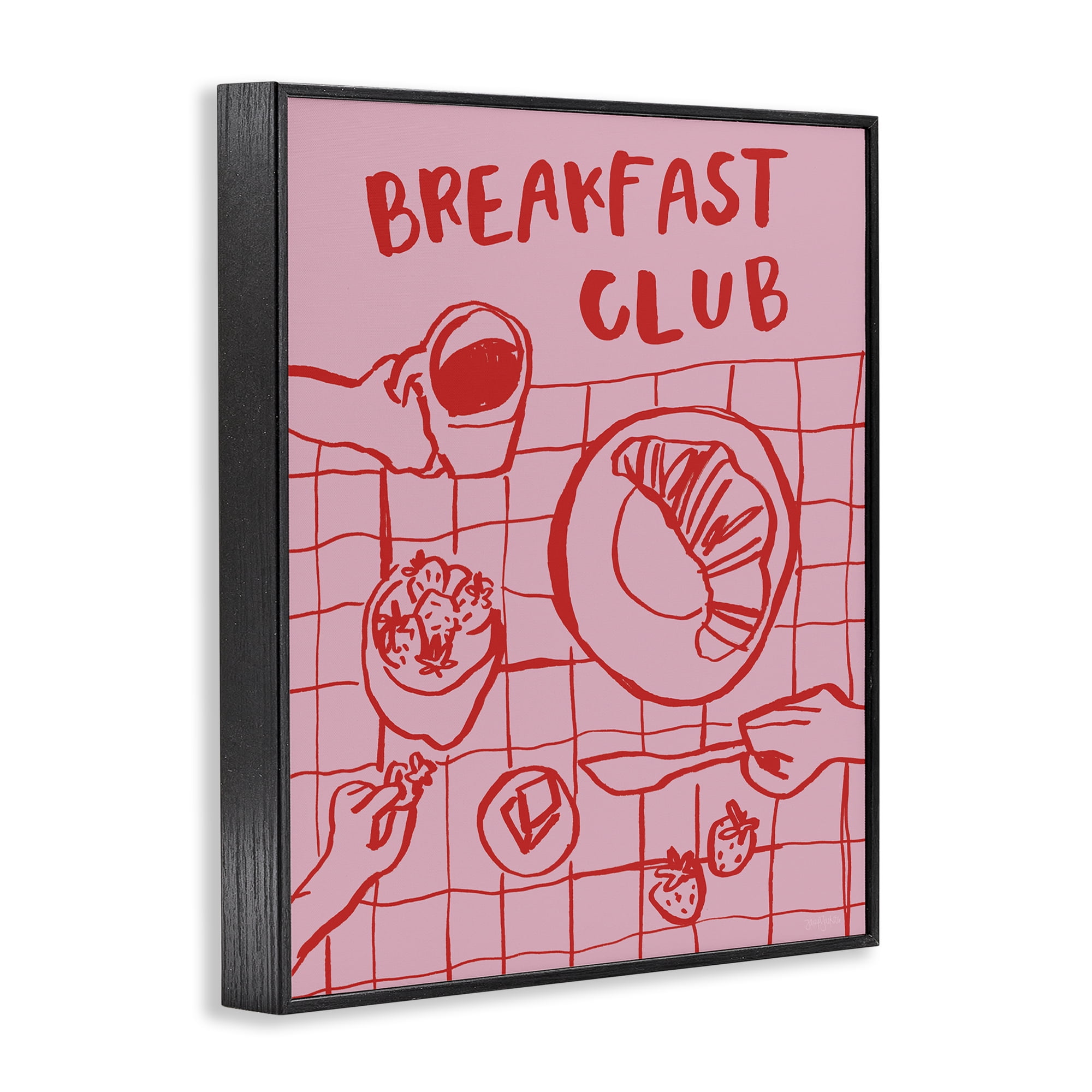 Stupell Industries Breakfast Club Doodles Black Framed Giclee Art, design by Jenaya Jackson