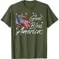 thumbnail image 3 of God Bless America Cross American Flag US Patriotic Christian T-Shirt, 3 of 5