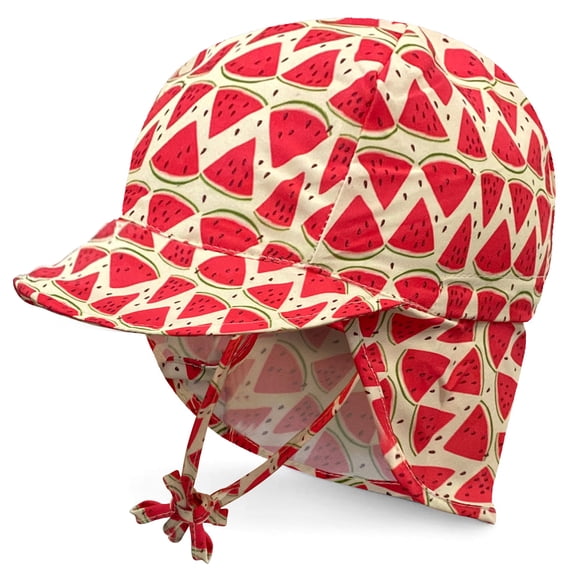 Protective Baby Sun Hat With UPF 50 Protection Adjustable Infant Summer Beach Flap Hats For Boy & Girl Breathable Toddler Swim Pool Play Sunhat With Wide Brim A Watermelon 6-18 Months (44-48 cm)
