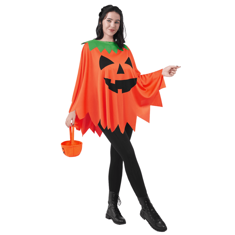 Joyfy Women Pumpkin Poncho Costume Adult, Pumpkin Costume Halloween Costumes  for Women Fancy Dress Cosplay - Walmart.com