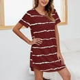 thumbnail image 2 of Women's Nightgown Striped T-shirt Round Neck Pajamas Plus Size Loungewear, 2 of 4