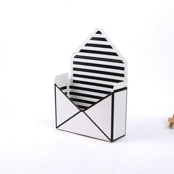 Nvzi gifts, flowers, gift box packaging paper, hand-held envelope flower box, accompanying hand gift flower arrangement, hand held flower basket foldable (white and black striped style)