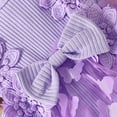 thumbnail image 5 of Gubotare Baby Girl Summer Dress Baby Girl 1st Birthday Outfit Lace Tulle Romper Dress with Floral Headband Cake Smash 0 3 6 9 12 18 24 Months (Purple,Size 9-12 Months), 5 of 7