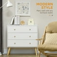 thumbnail image 4 of HOMCOM Commode à 3 Tiroirs, Commode avec Pattes en Bois, Blanc, 4 of 10