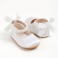 thumbnail image 5 of Zanarzt Baby Girls' Sandals Infant Baby Girls Mary Jane Flats Non Slip Rubber Sole with Bownot Toddler First Walkers Princess Wedding Dress Shoes White,US 4.5, 5 of 5