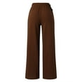 thumbnail image 5 of Women Cotton Loose Wide Leg Pants High Waist Straight Retro Literary Casual Trousers, 5 of 7