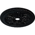 thumbnail image 3 of Ekena Millwork 23 5/8"OD x 3"ID x 2"P Bordeaux Deluxe Ceiling Medallion (Fits Canopies up to 4"), Hand-Painted Jet Black, 3 of 6