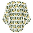 thumbnail image 6 of Cute Lemon Print Women's V-Neck Blouse With 3/4 Ruffled Bell Sleeves Casual Top Ladies Blouses, 6 of 7