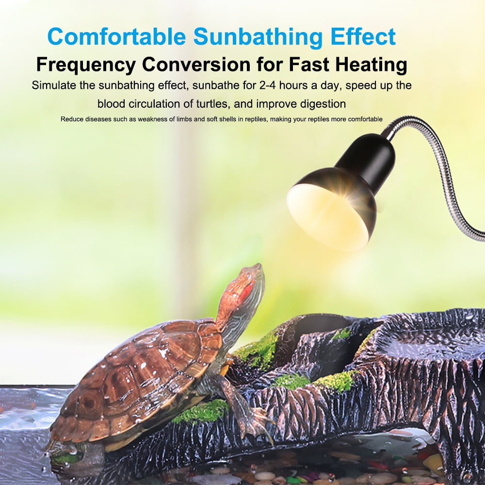 Riousery Reptile Heat Lamp Rotating Bracket Clamp UVA UVB Heating Light For Turtle Lizards Snake Plants EU Plug Dimmer Switch Size 17cm / 6.7 inches Premium Terrarium Supplies
