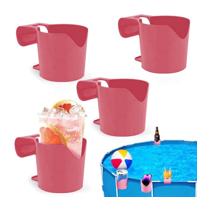 Portavasos para piscina sobre el suelo, portavasos de plástico para piscina, sin derrames, 2 uds.