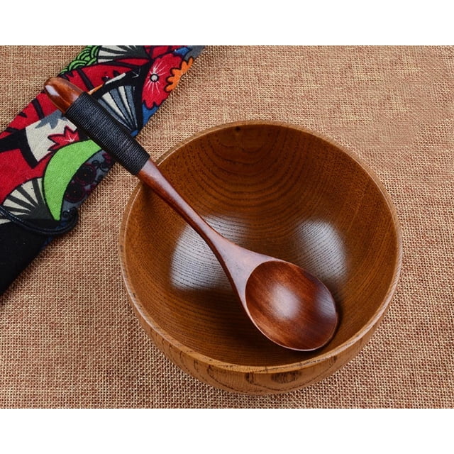 5Pcs Wooden Spoon Set, sdhkgrrt Japanese Style Wooden Spoon, Handcrafted Kitchen Utensil, Coffee Honey Stirrer, Eco-Friendly Cooking Tool for Kitchen, Cafe, Restaurant, Unique Gift for Home Cooks and