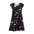 thumbnail image 4 of ATOGUTA Dresses for Teen Girls Ruffle Sleeve Tiered Swings A-Line Cute Midi Casual Sundress Size 4T-13. Multicolor, 4 of 5
