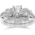 thumbnail image 1 of Emery 3/4Ct Vintage Diamond Engagement Wedding Ring Set 14K White Gold, 1 of 4
