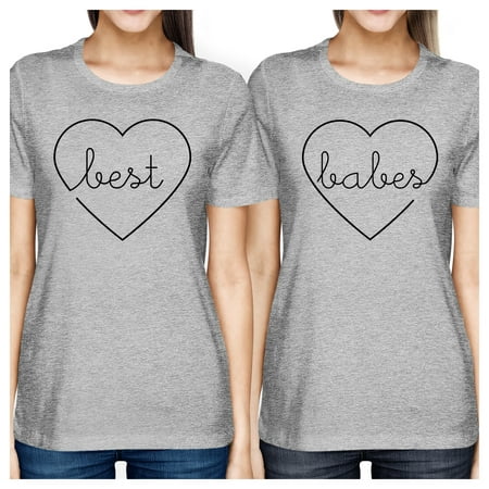 Best Babes Womens Grey Cute Best Friend Gift T-Shirts For (Holiday Gifts For Best Friends)