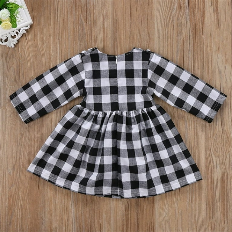 Toddler black and hot sale white checkered dress