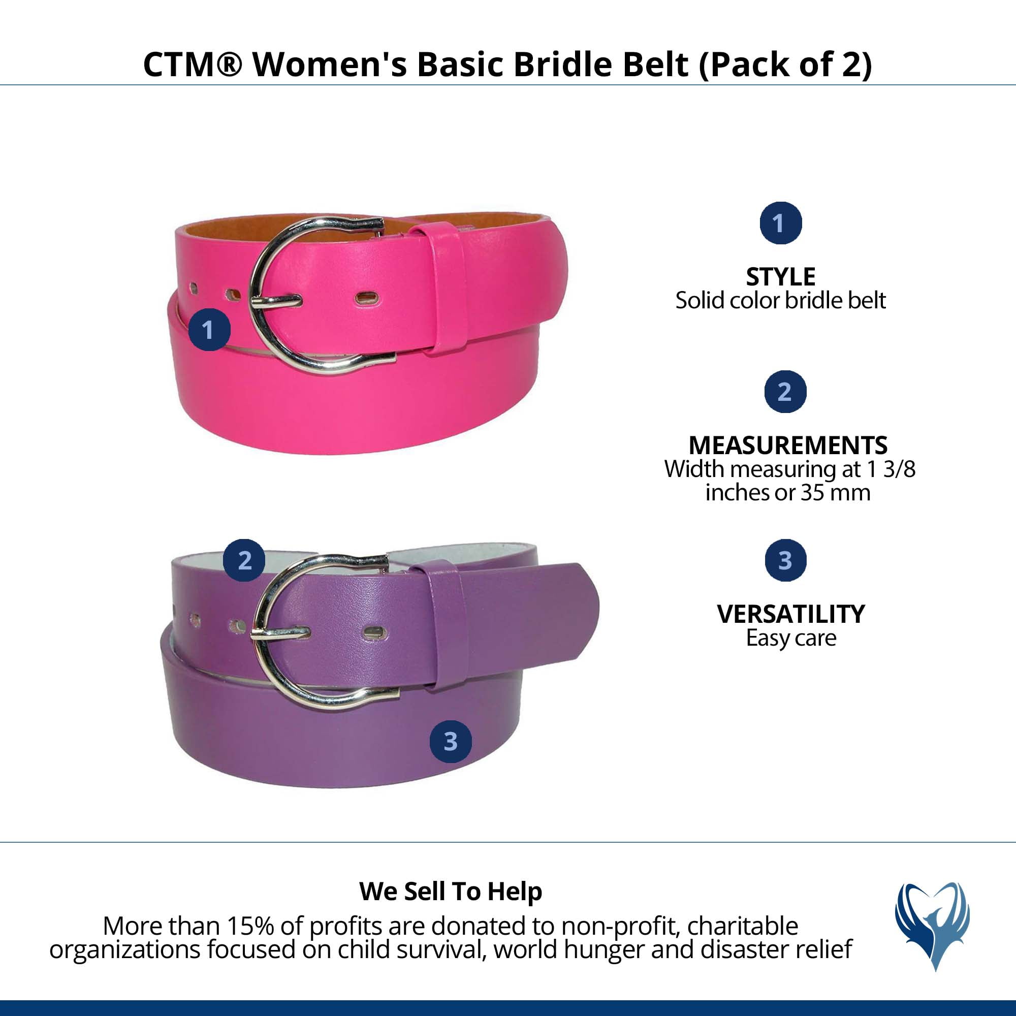 8615 Womens 1 3/8 Inch Wide Basic Bridle Belt, Medium CTM Women main image 2