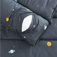 thumbnail image 3 of Extra Long Nap Mat with Removable Pillow for Kids Toddler Boys Girls Daycare Preschool Kindergarten Sleeping Bag, Space Stars Rockets on Gray Grey, 100% Cotton with Microfiber Fill, 3 of 5
