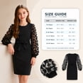 thumbnail image 7 of Aideaone Girls Butterfly Dress 3D Applique Mesh Puff Sleeve Belted Party Dress 7-16 Years, 7 of 7