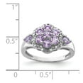 thumbnail image 4 of Auriga 925 Sterling Silver Rhodium Diamonds and Amethyst Ring Size 6 for Women, 4 of 6