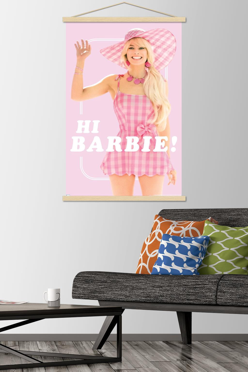 Mattel Barbie: The Movie - Hi Barbie Wall Poster with Magnetic Frame, 22.375" x 34"