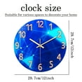 thumbnail image 7 of Blue Wall Clock 12 Inch Silent Wall Clocks Battery Operated Modern Glass Analog Clock for Bedroom Living Room Office Kitchen Dining Room, 7 of 7