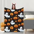 thumbnail image 4 of MeitianfacaiHome Halloween Throw Blanket Spooky Ghost Throw Blanket Halloween Lightweight Fuzzy Cozy Soft Plush Fleece Blankets and Throws Couch Sofa Bed Decorative Print Blanket, 4 of 4