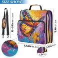 thumbnail image 3 of Water-Resistant 3-Ring Binder Organizer with Multiple Pockets Zipper Binder Bag for Office Colorful Butterfly Flying, 3 of 8
