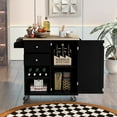thumbnail image 2 of Kitchen Island Cart on Wheels, Rolling Kitchen Island with Storage | Spice Rack | Towel Holder, Microwave Stand Coffee Cart Trolley Cart, Black, 2 of 10