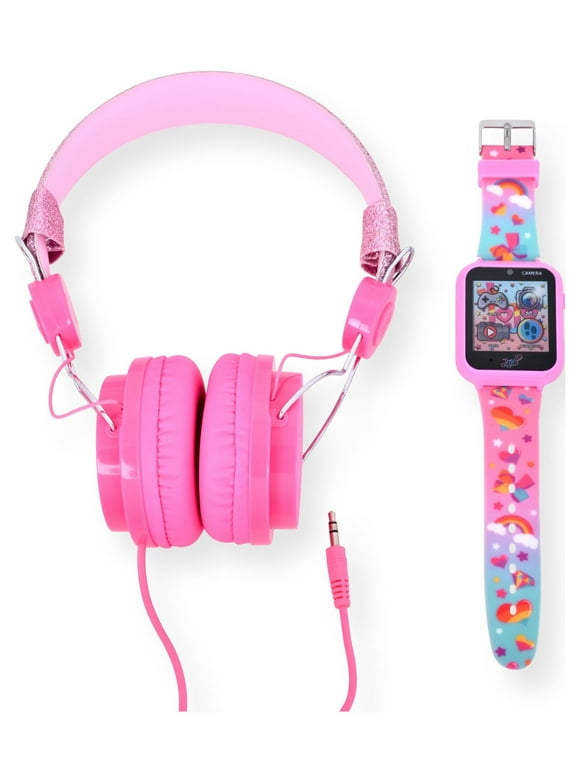 JoJo Siwa Unisex Child Smart Watch Silicone Strap and Headphones Set Pink (JOJ40138WM)
