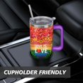 thumbnail image 7 of Rainbow Gradient Heart 40 Oz Tumbler with Handle Lid and Straw, Stainless Steel Double Walled Vacuum Insulated Cup, Cute Anniversary Wedding Birthday Gifts Tumbler for Women Men Friends Outdoor Indoor, 7 of 7